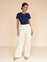 T-shirt aderente in misto seta Aria