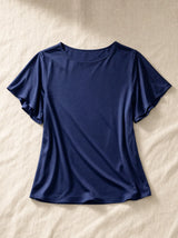 T-shirt aderente in misto seta Aria