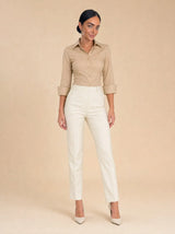 Camicia slim in puro cotone con fiocco dietro regolabile Lurea