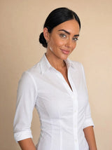 Camicia slim in puro cotone con fiocco dietro regolabile Lurea