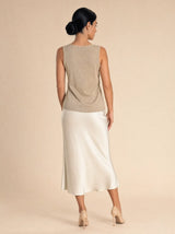 Canotta in viscosa lurex con pizzo Dafne