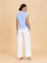 Camicia maniche corte con fiocco laterale Alisea