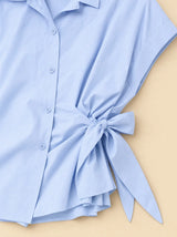 Camicia maniche corte con fiocco laterale Alisea