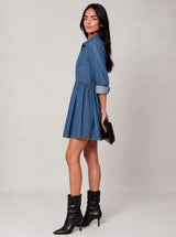 Abito chemisier in jeans leggero con tasche frontali Nives