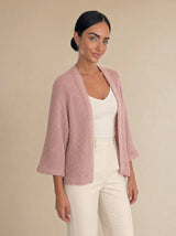 Cardigan in frisé con maniche a tre quarti Melia