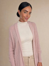 Cardigan lungo in frisé con cappuccio e tasche Livia