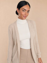 Cardigan lungo in frisé con cappuccio e tasche Livia