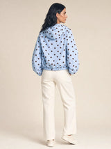 Giacca over a pois con zip e collo a caramella Fiordalba