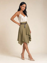 Gonna midi assimetrica con cintura Elisia