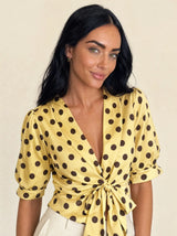 Camicia a nodo regolabile a pois Amelie