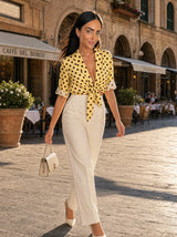 Camicia a nodo regolabile a pois Amelie