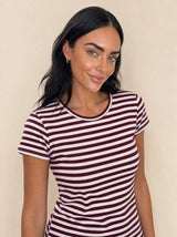 T-shirt a righe girocollo in viscosa Riva