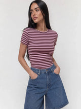 T-shirt a righe girocollo Nives