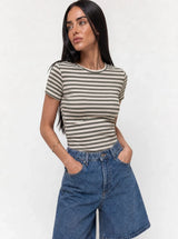 T-shirt a righe girocollo Nives