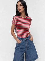 T-shirt a righe girocollo Nives