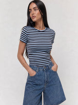 T-shirt a righe girocollo Nives