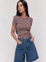 T-shirt a righe girocollo Nives