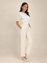 T-shirt con maniche ricamate in cotone Dafne