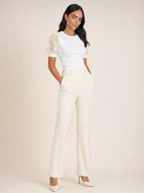 T-shirt con maniche ricamate in cotone Dafne