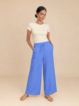 Pantalone puro cotone effetto lino Marevia