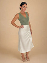 Canotta in viscosa lurex con pizzo Dafne