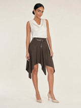 Gonna midi assimetrica con cintura Elisia