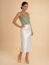 Canotta in viscosa lurex con pizzo Dafne