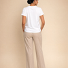 T-shirt slim fit con ricamo frontale Celeste