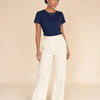T-shirt aderente in misto seta Aria