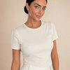 T-shirt aderente in misto seta Aria