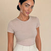 T-shirt aderente in misto seta Aria
