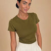 T-shirt aderente in misto seta Aria