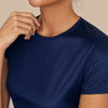 T-shirt aderente in misto seta Aria