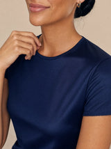 T-shirt aderente in misto seta Aria
