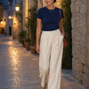 T-shirt aderente in misto seta Aria