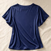 T-shirt aderente in misto seta Aria