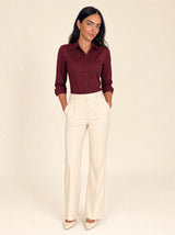 Camicia slim in puro cotone con fiocco dietro regolabile Lurea