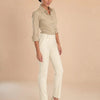 Camicia slim in puro cotone con fiocco dietro regolabile Lurea