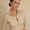 Camicia slim in puro cotone con fiocco dietro regolabile Lurea