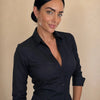 Camicia slim in puro cotone con fiocco dietro regolabile Lurea