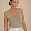 Canotta in viscosa lurex con pizzo Dafne