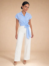 Camicia maniche corte con fiocco laterale Alisea