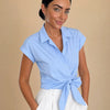 Camicia maniche corte con fiocco laterale Alisea