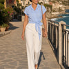 Camicia maniche corte con fiocco laterale Alisea