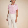 T-shirt con nodi cinesi applicati Loto