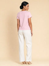 T-shirt con nodi cinesi applicati Loto