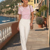 T-shirt con nodi cinesi applicati Loto