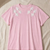 T-shirt con nodi cinesi applicati Loto