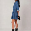 Abito chemisier in jeans leggero con tasche frontali Nives