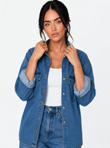 Giacca Over in Denim Blu